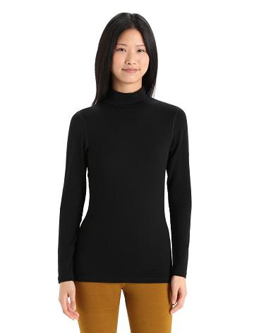 Base Layers Icebreaker Merino 260 Tech Long Sleeve Turtleneck Femme Noir | FR 1828TCEV